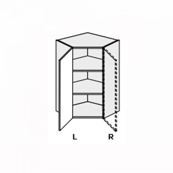 Upper section AngleU 45°/900 1dr of kitchen set Millenium Left