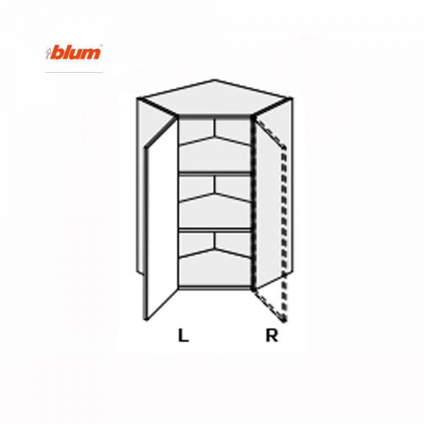 Upper section AngleU 45°/900 Pro Blum 1dr of kitchen set Millenium Right