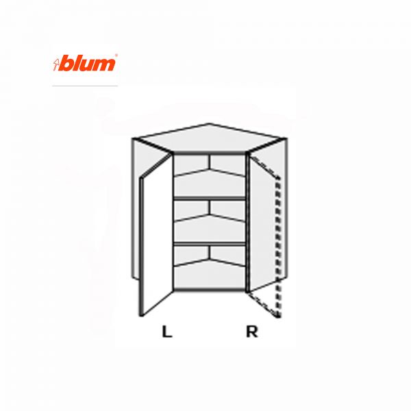 Upper section AngleU 45°/720 Pro Blum 1dr of kitchen set Millenium Right