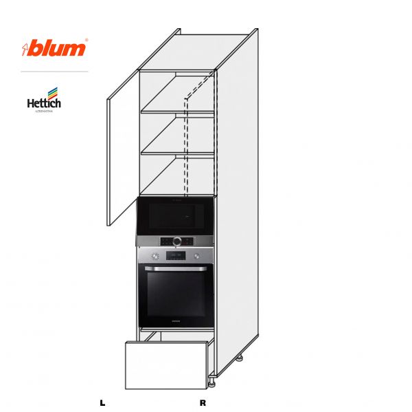 Cupboard section 60COM1DR/2320 Oven+Microwave Pro Blum+Hettich of kitchen set Millenium Left