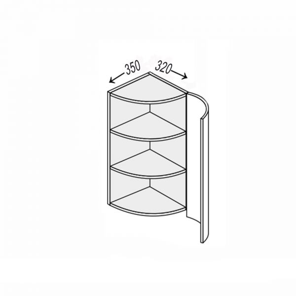 Upper section 30UER/900 Radius ending of kitchen set Mary 