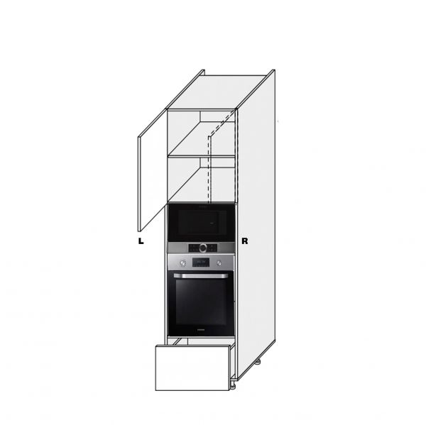 Cupboard section 60COM1DR/2140 Oven+Microwave Telescope of kitchen set Millenium Right