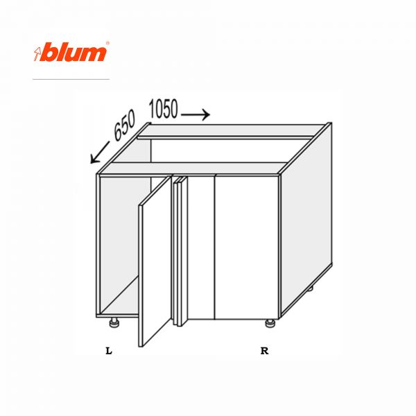 Lower section AngleL 90°/820 Pro Blum 1dr of kitchen set Millenium Right