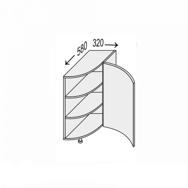 Lower section 30LER/820 Radius ending of kitchen set Mary 