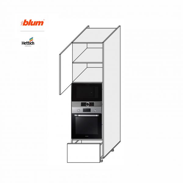 Cupboard section 60COM1DR/2140 Oven+Microwave Pro Hettich of kitchen set Mary