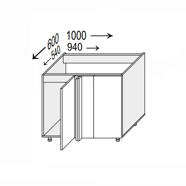 Lower section AngleL 90° 1000x600/820 1dr of kitchen set Glory