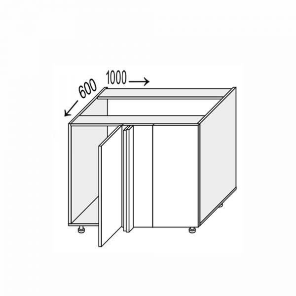 Lower section AngleL 90° 1000x600/820 1dr of kitchen set Leo