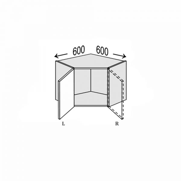 Upper section AngelU 45° 600x600/360 1dr of kitchen set Millennium