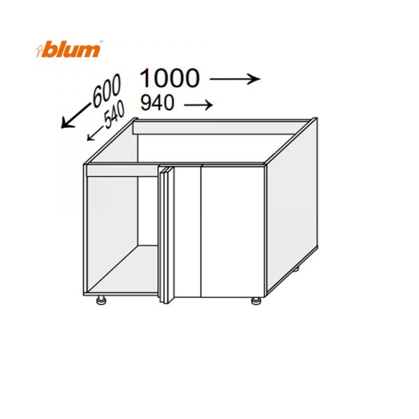 Корпус кухонний секцiя нижня КутН 90°/820x1000x600