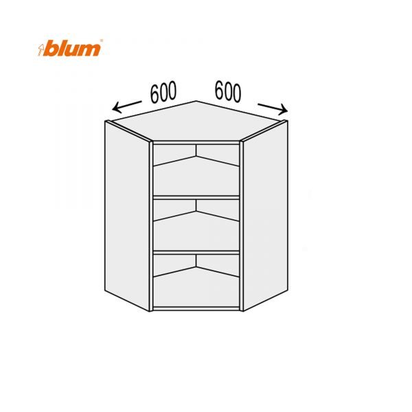 Carcass upper section AngleU 45°/720 1dr of kitchen