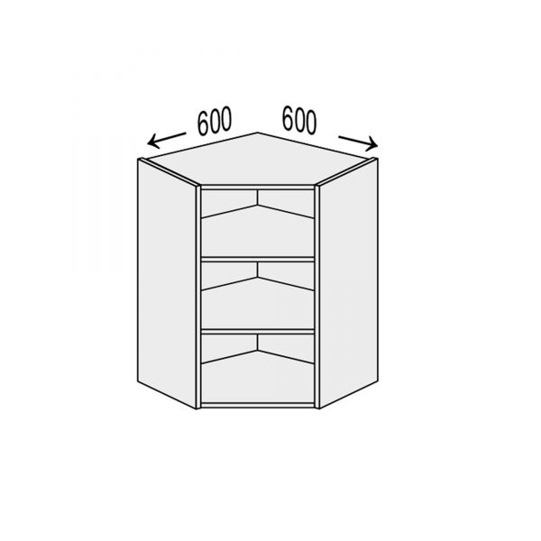 Carcass upper section AngleU 45°/720 1dr of kitchen