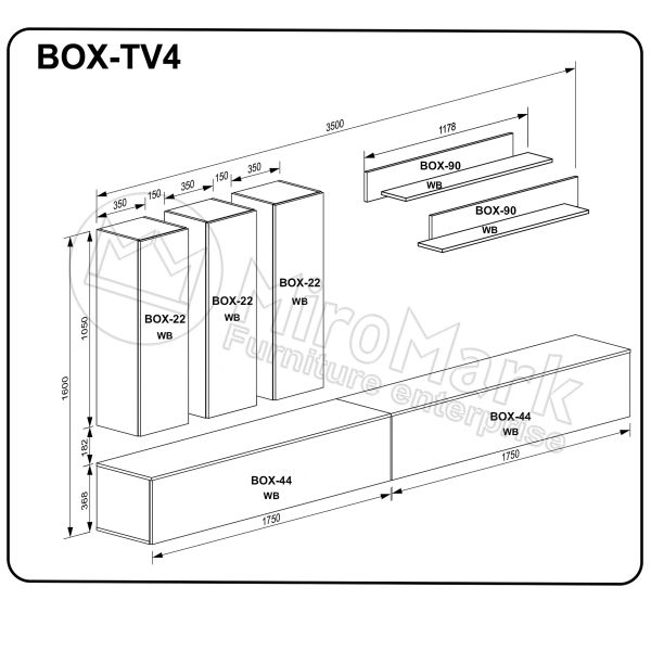 Вітальний набір BOX-TV4 (BOX-11 3шт, BOX-13 2шт, BOX-15 TV 2шт)
