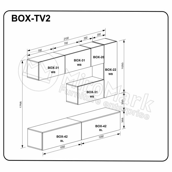 Вітальний набір BOX-TV2 (BOX-5 1шт, BOX-6 3шт, BOX-11 1шт, BOX-14 TV 2шт)