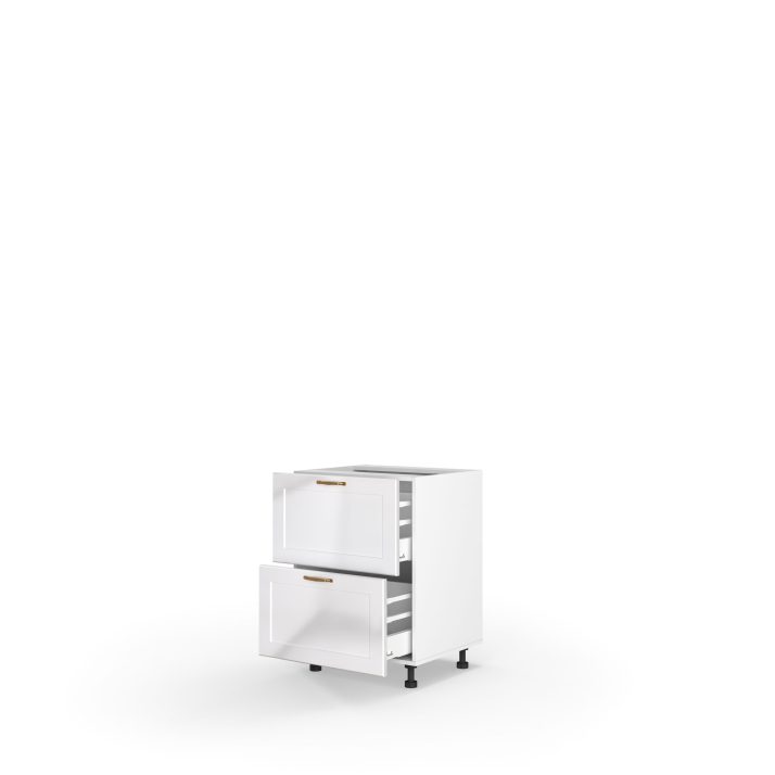 Кухонна секція Вінтаж нижня 60Н2ШХ/820 Pro Hettich(Білий/Напівмат Білий 9003)