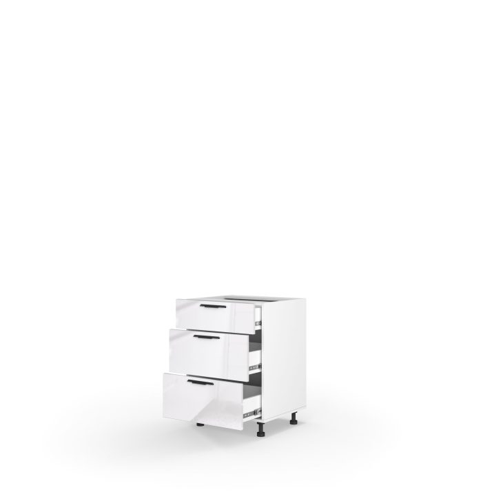 Кухонна секція Мері нижня 60Н3ШХ/820 Телескоп (Білий/Глянець Білий 9003)