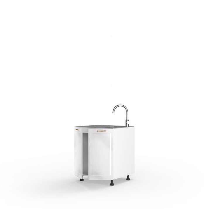 Кухонна секція Вінтаж нижня 80НМ/820 2дв Мийка(Білий/Напівмат Білий 9003)