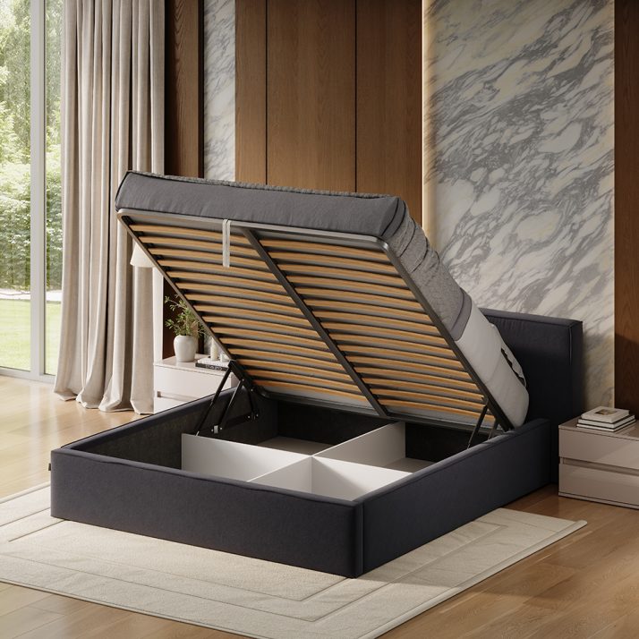 М’яке ліжко Дуо 1.6 підйомне з каркасом.(Складське, тканина ENJOY NEW – К1 графіт )