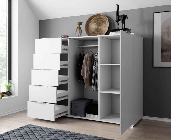 1-door 5-drawer chest of bedroom set Lucia