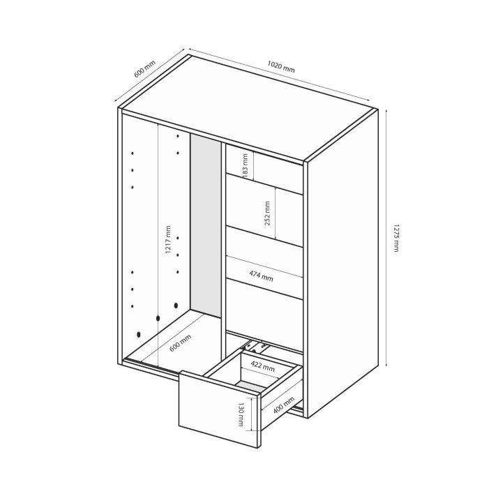 2-door 5-drawer chest of bedroom set Case