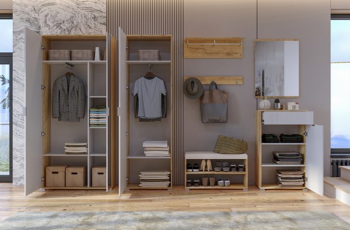 2-door wardrobe of hallway set Asti