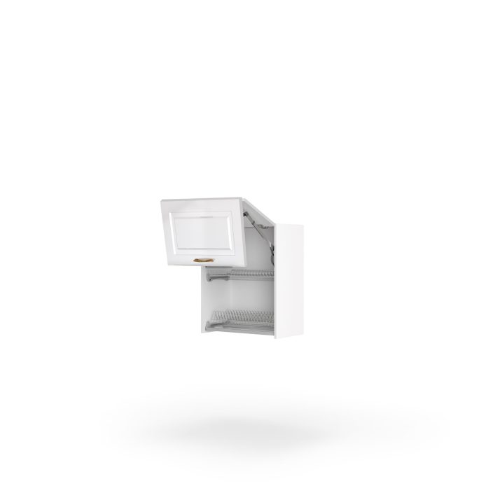 Кухонна секція Вінтаж верхня 60ВС/720 2дв Сушка AventosPro Blum+Rejs(Білий/Напівмат Білий 9003)