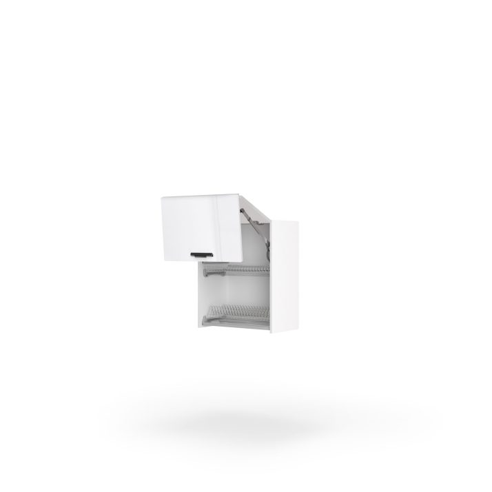 Кухонна секція Мері верхня 60ВС/720 2дв Сушка Aventos Pro Blum+Rejs (Білий/Глянець Білий 9003)
