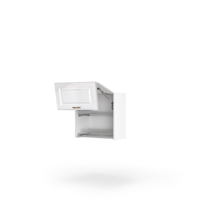 Кухонна секція Вінтаж верхня 80ВС/720 2дв Сушка Aventos Pro Blum+Rejs(Білий/Напівмат Білий 9003)