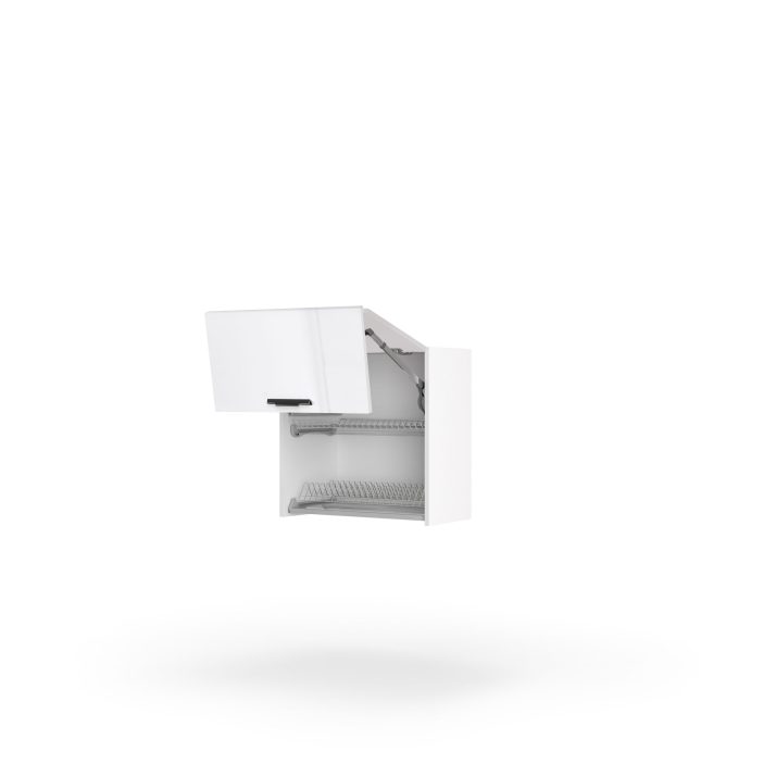 Кухонна секція Мері верхня 80ВС/720 2дв Сушка Aventos Pro Blum+Rejs (Білий/Глянець Білий 9003)