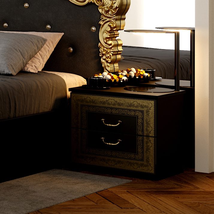 2-drawer nightstand of bedroom set Jennifer