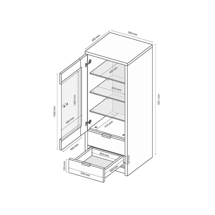 1-door sideboard of livngroom set Asti