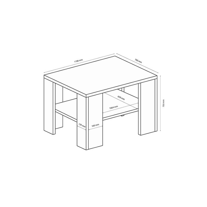 Coffee table 1100х700 of livngroom set Asti