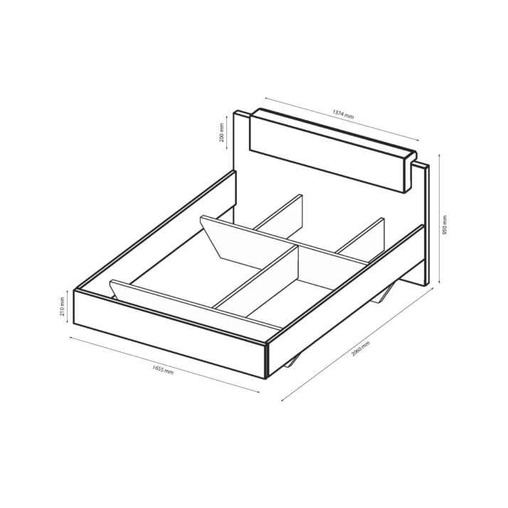 Ліжко Асті 1.2х2.0