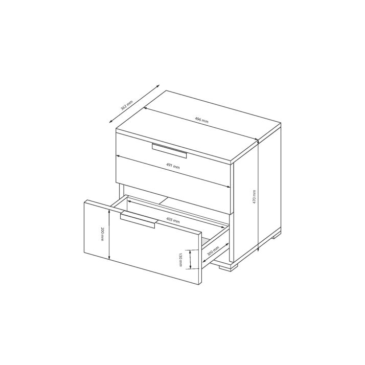 2-drawers nightstand of children set Asti Junior