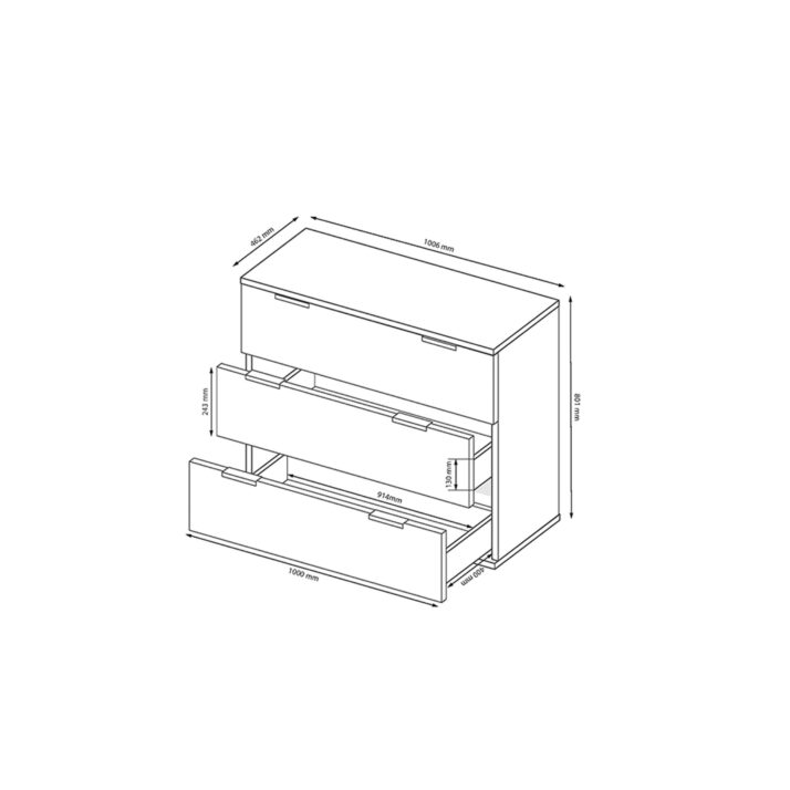 Комод Асті 3шх.