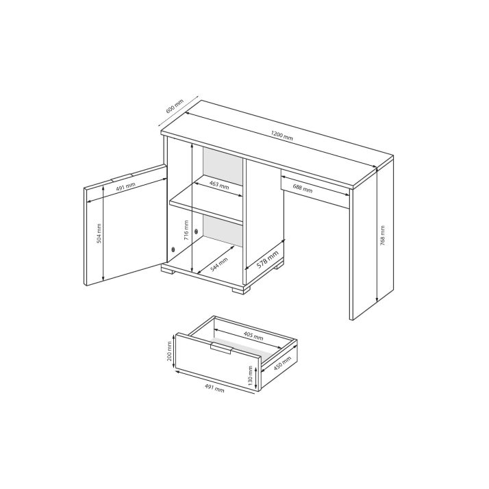 1-door 1-drawer Desk of children’s set Asti Junior
