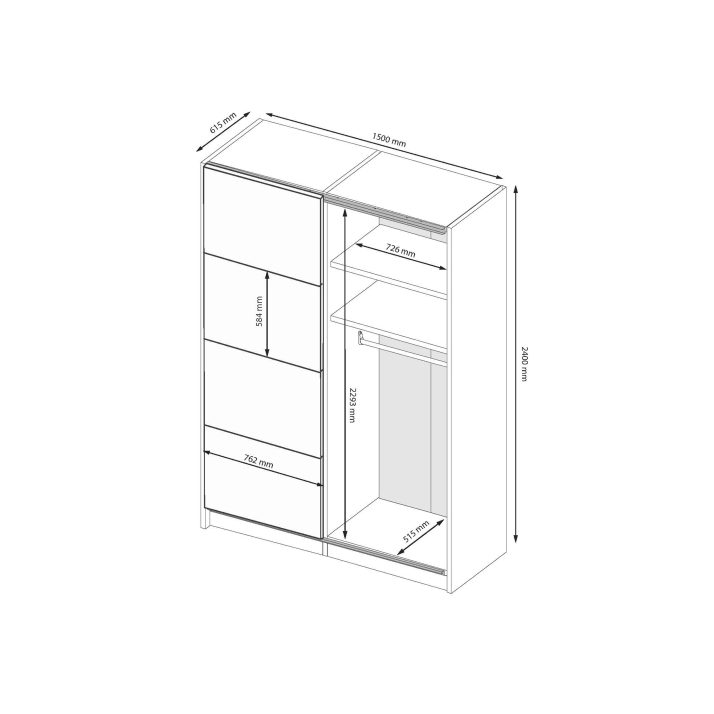 Шафа-купе Асті 1.5х2.4м.