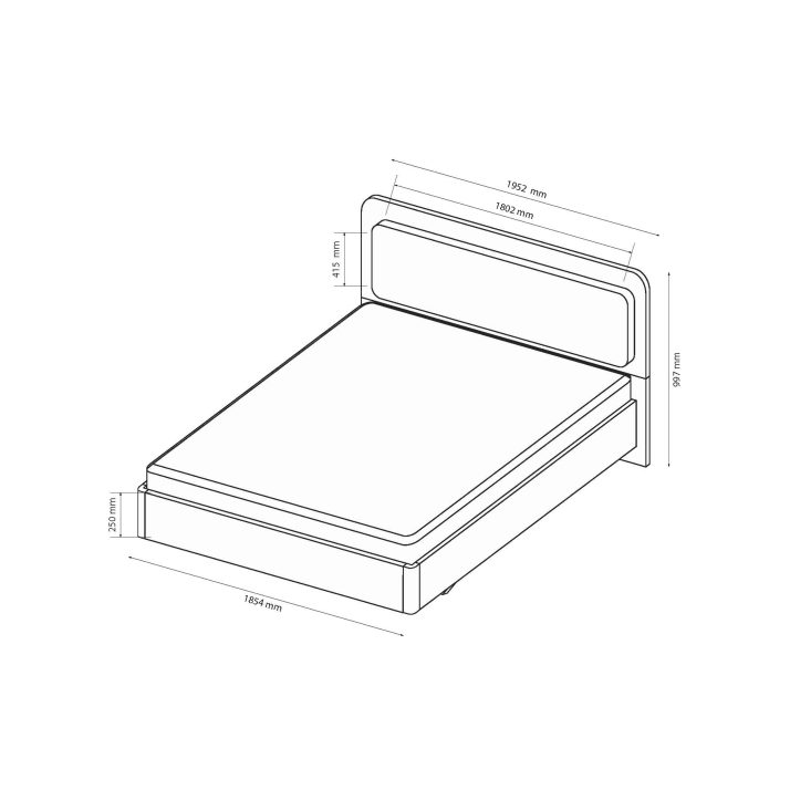 Bed 1,8×2,0 without lift without frame of bedroom set Bellagio