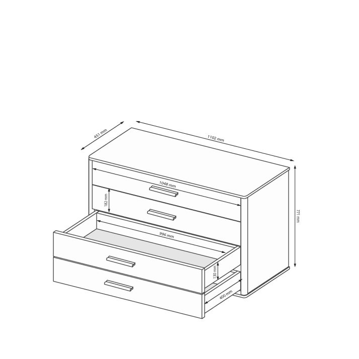 4-drawer chest of bedroom set Bellagio