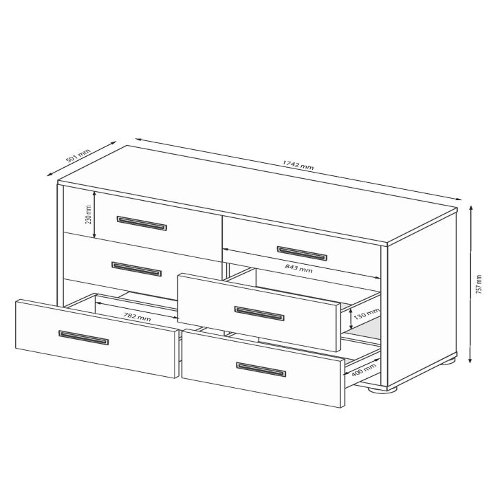 Комод Белла 6шх.