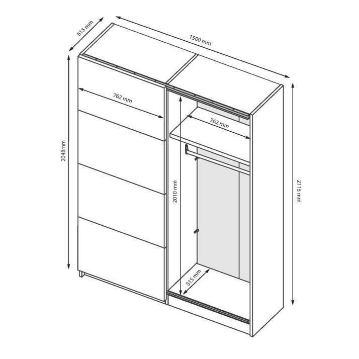 Шафа-купе Доні 1.5х2.1м