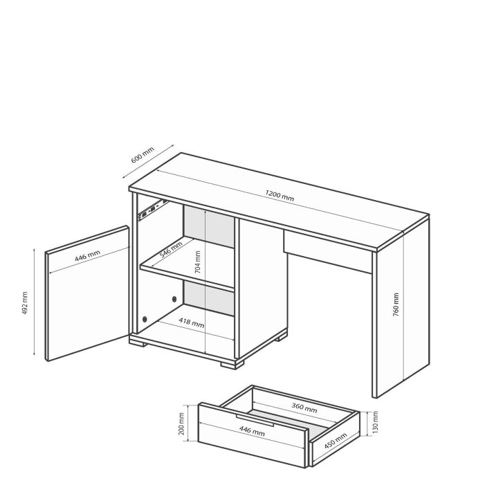1-door 1-drawer Desk of bedroom set Doni