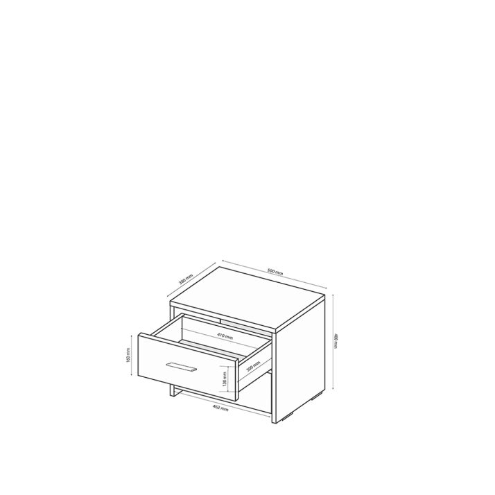 2-drawer nightstand of bedrom set Annie