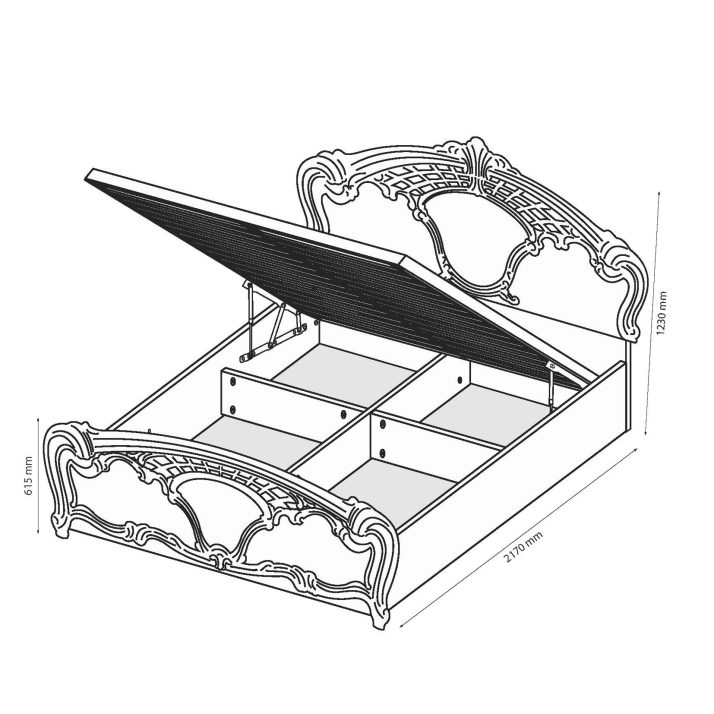 Ліжко підйомне з каркасом 1,8х2,0 Єва