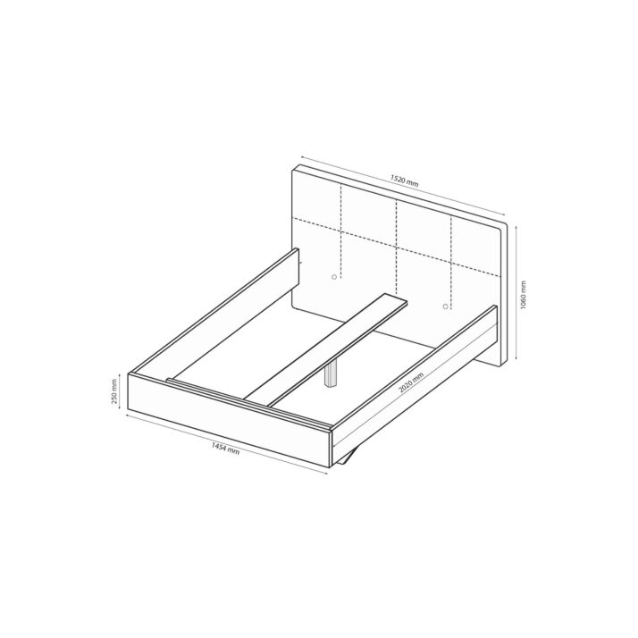 Bed 1,4×2,0 with soft headboard of children’s set Family Junior