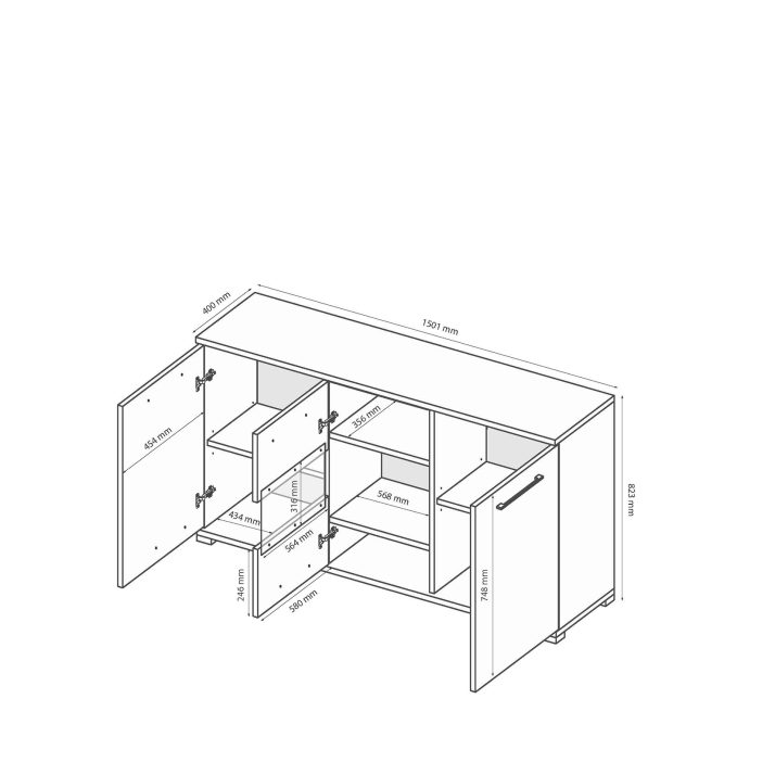 Комод Фемелі 3дв.