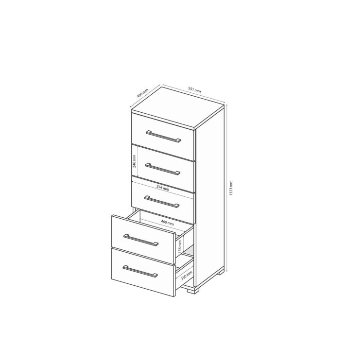 Комод Фемелі Джуніор 5шх.