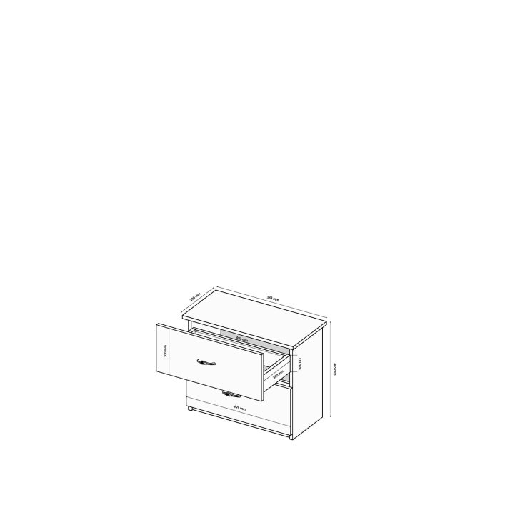 2-drawer nightstand of bedroom set Jennifer