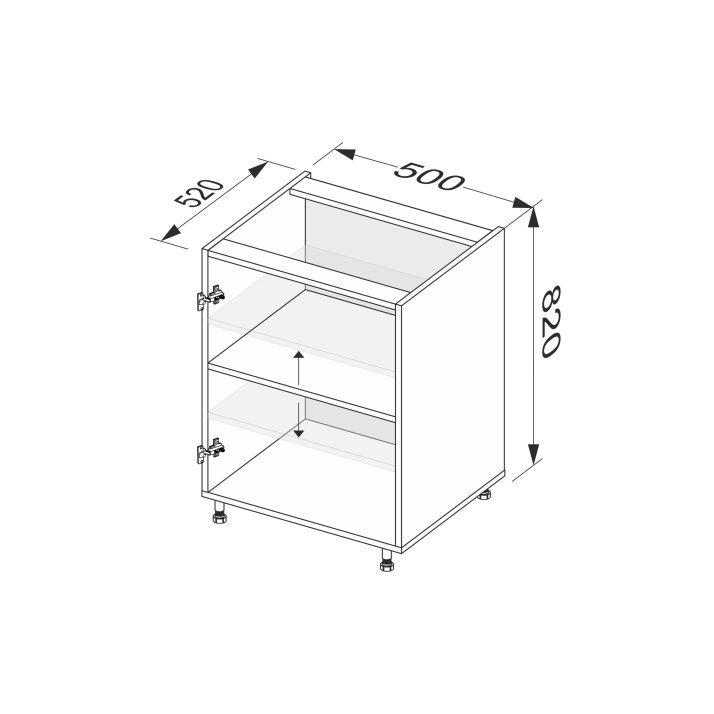 Carcass lower section 50L/820 Pro Blum 1dr of kitchen set