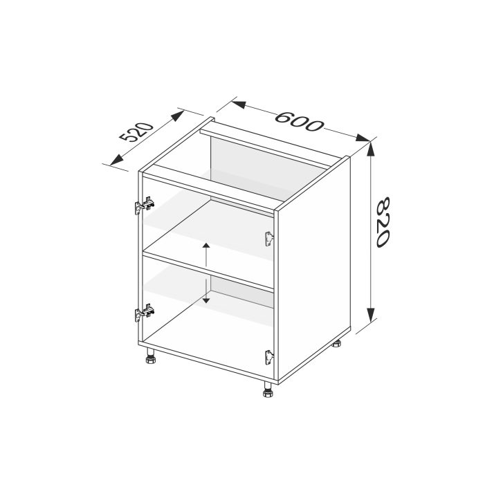 Carcass lower section 60L/820 2dr of kitchen set