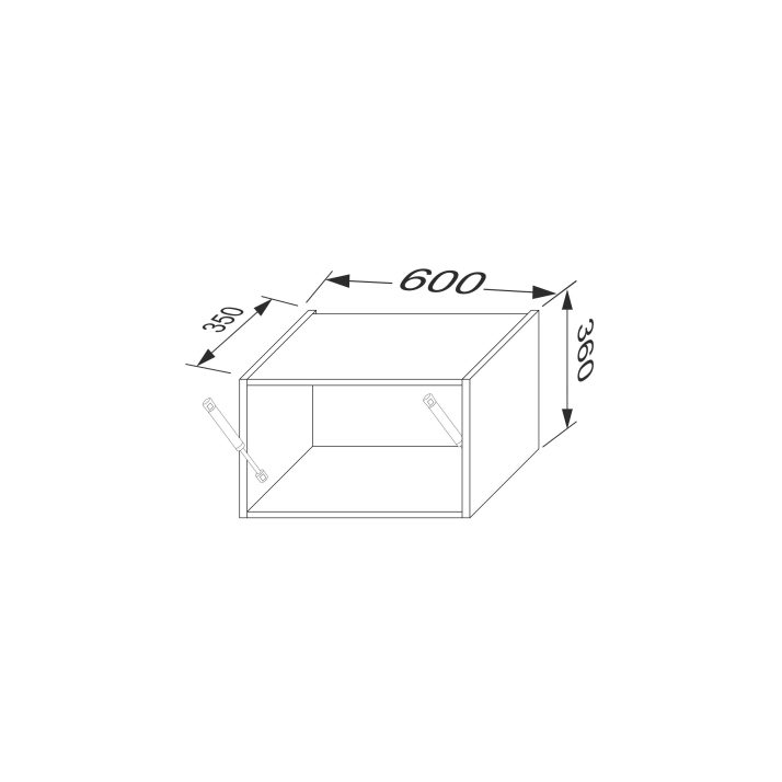 Carcass upper section 60U/360 Gas Lift 1dr of kitchen set